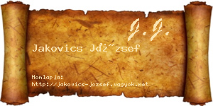 Jakovics József névjegykártya